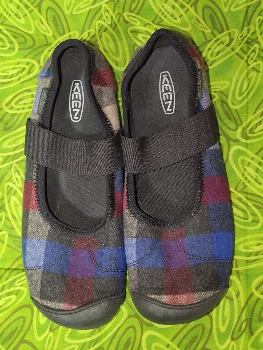 Keen Mary Jane Leather Blue Colorblock Strap Outdoor Slip On Shoes Women's 7.5